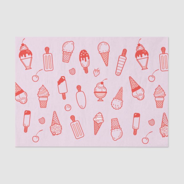 Custom Color Ice Cream Print Tissue Paper (Front)