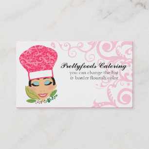 Custom color Italian Hispanic chic woman chef card