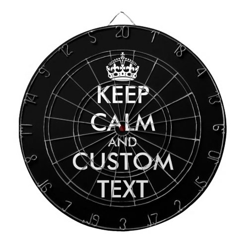 Custom color keep calm and carry on dartboard