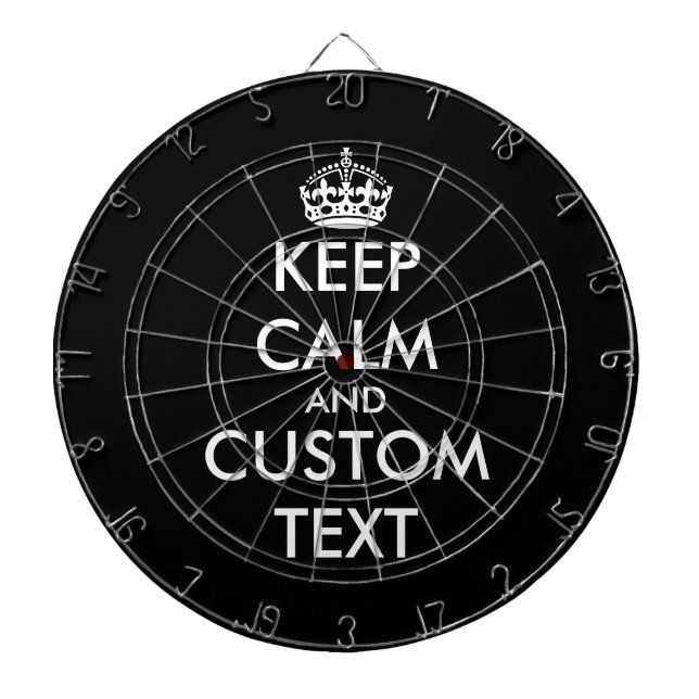 Custom color keep calm and carry on dartboard (Front)