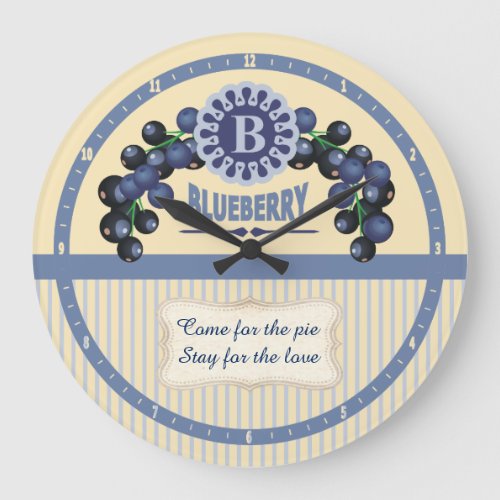 Custom color kitchen clock vintage blueberries