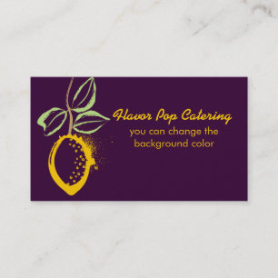 custom color lemon branch baking cooking catering business card