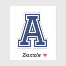 Custom color letter A sporty college font alphabet