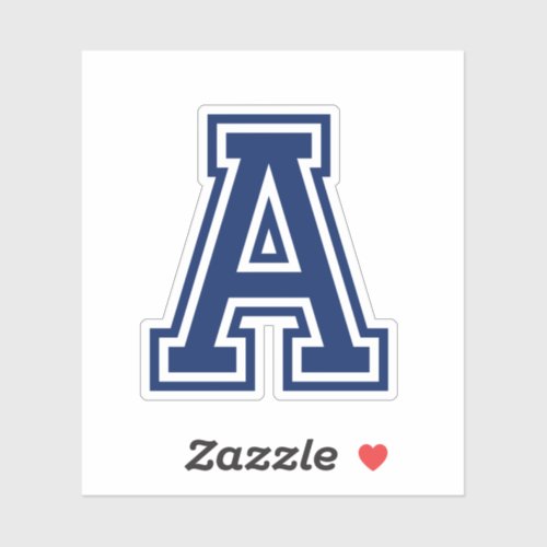 Custom color letter A sporty college font alphabet Sticker