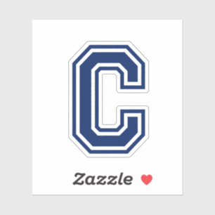 Custom color letter C sporty college font alphabet Sticker