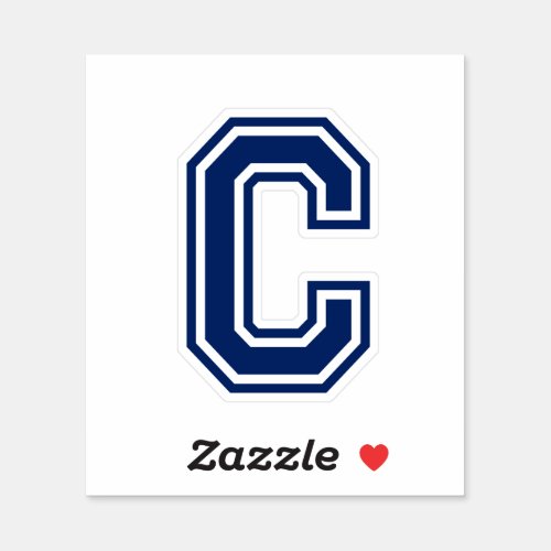 Custom color letter C sporty college font alphabet Sticker