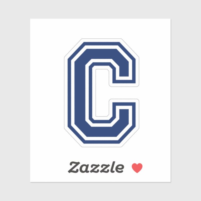 Custom color letter C sporty college font alphabet Sticker (Sheet)