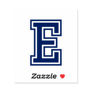 Custom color letter E sporty college font alphabet Sticker