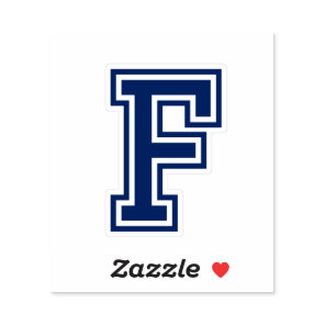 Custom color letter F sporty college font alphabet Sticker