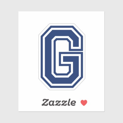 Custom color letter G sporty college font alphabet Sticker