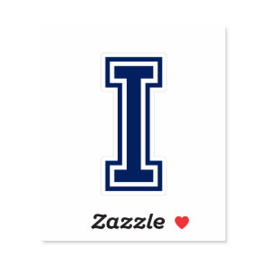 Custom color letter I sporty college font alphabet Sticker