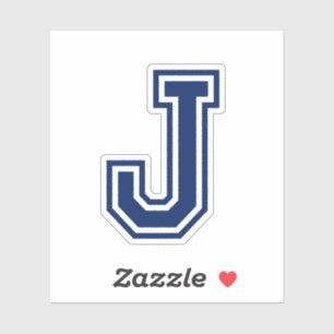 Custom color letter J sporty college font alphabet Sticker
