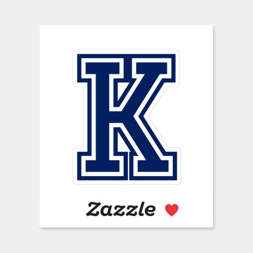 Custom color letter K sporty college font alphabet Sticker