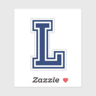 Custom color letter L sporty college font alphabet Sticker