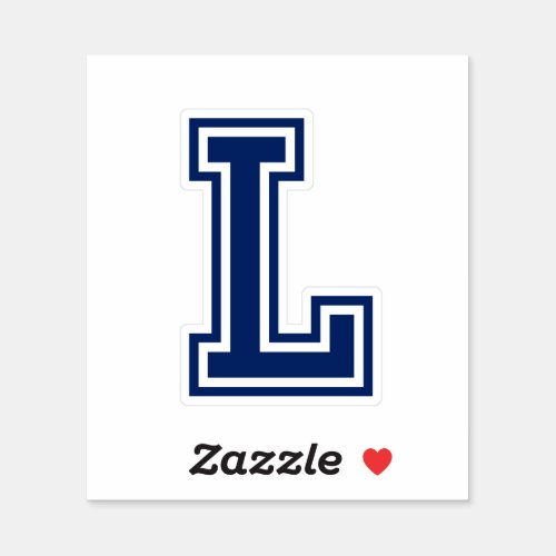 Custom color letter L sporty college font alphabet Sticker