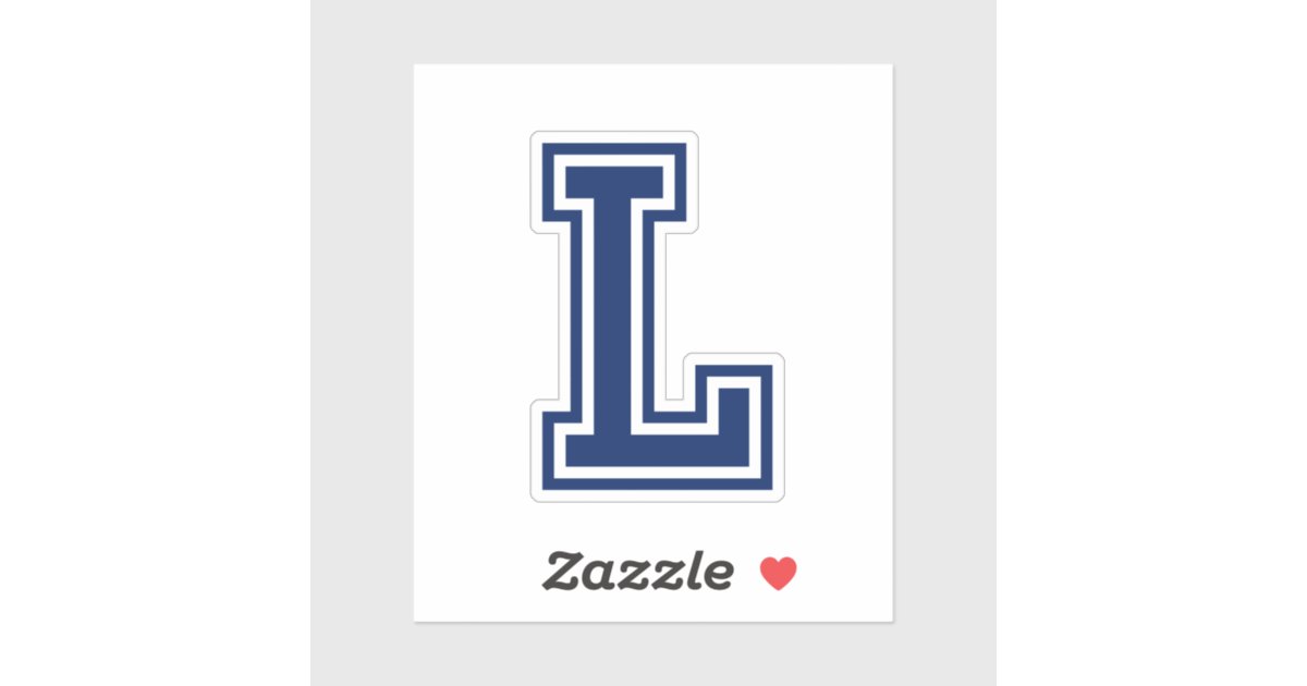 Number three 3 sporty college font sticker, Zazzle