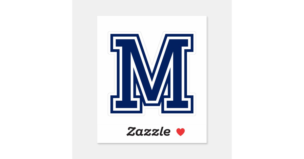 Number three 3 sporty college font sticker, Zazzle