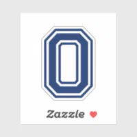 Custom color number two 2 sporty college font sticker, Zazzle