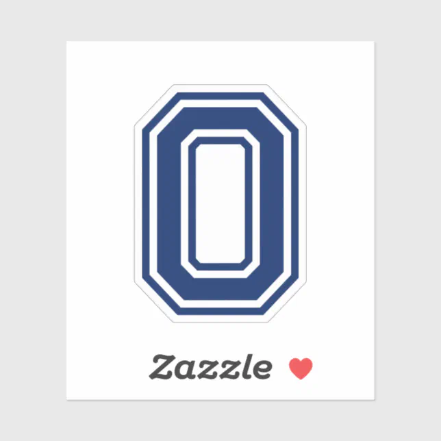 Custom color number two 2 sporty college font sticker, Zazzle