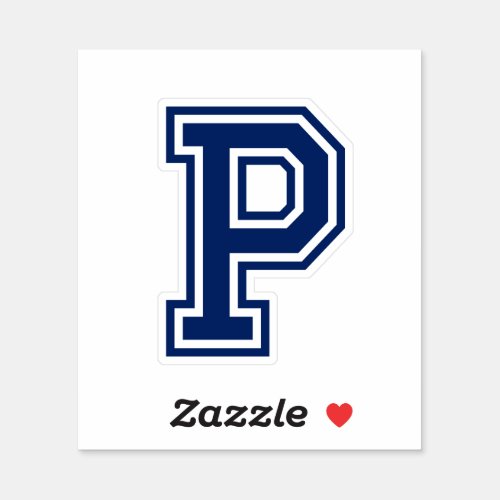 Custom color letter P sporty college font alphabet Sticker