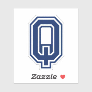 Custom color letter Q sporty college font alphabet Sticker