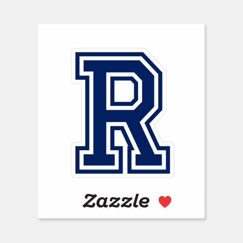 Custom color letter R sporty college font alphabet Sticker