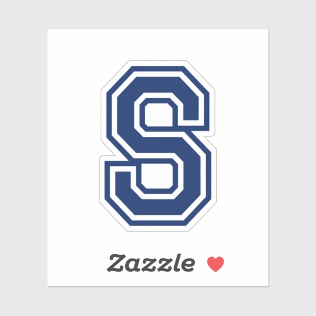 Custom color letter S sporty college font alphabet Sticker (Sheet)