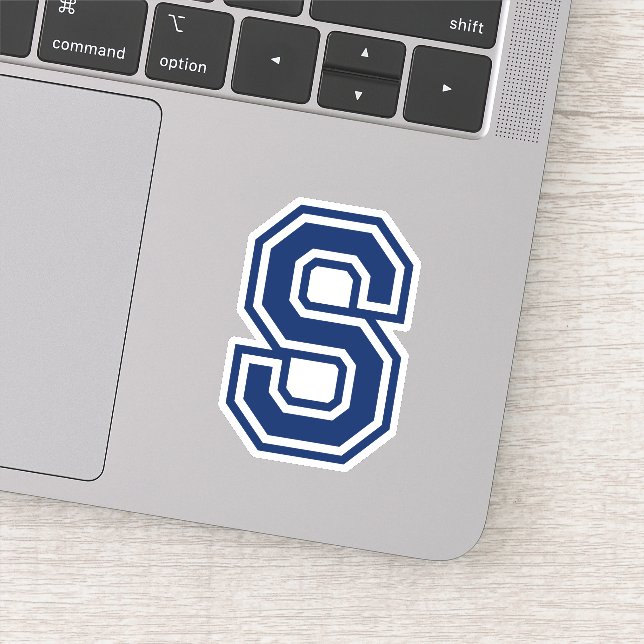 Varsity Letter 'S' Decal Sticker - Vinyl For Window, Laptop, Car, Multiple Sizes