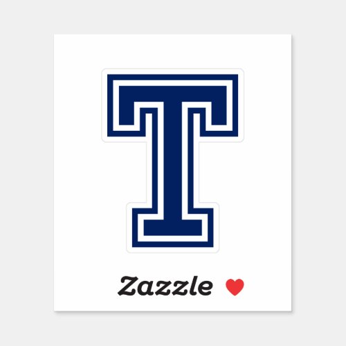 Custom color letter T sporty college font alphabet Sticker