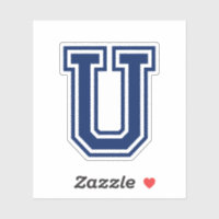 Custom color letter U sporty college font alphabet