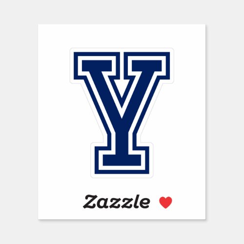 Custom color letter Y sporty college font alphabet Sticker