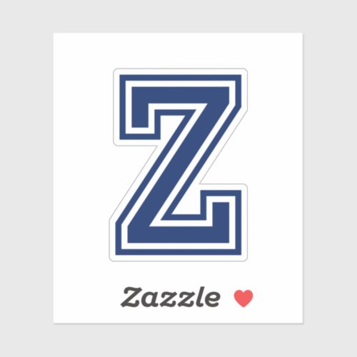 Custom color letter Z sporty college font alphabet Sticker