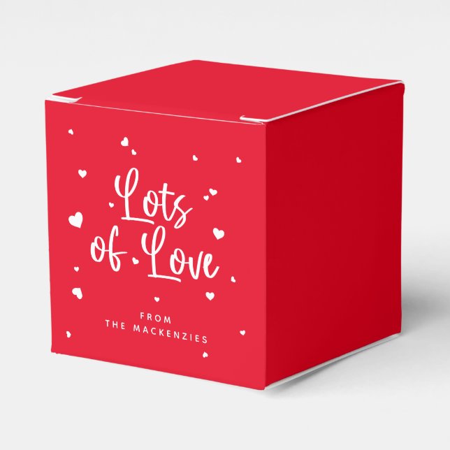 Custom Color Lots of Love + Hearts Favor Boxes (Front Side)
