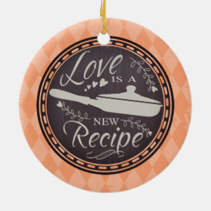 Custom color love is new recipe Christmas ornament