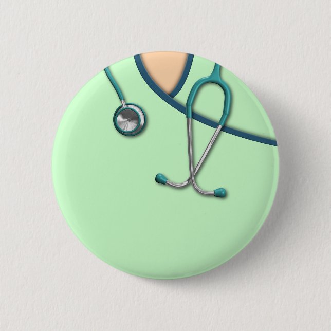 Custom Color Medical Scrubs Button (Front)