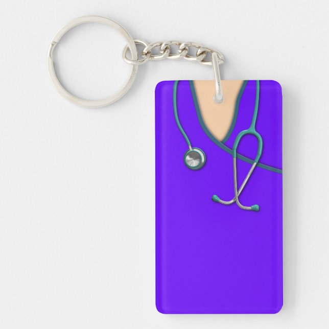 Custom Color Medical Scrubs Keychain (Front)