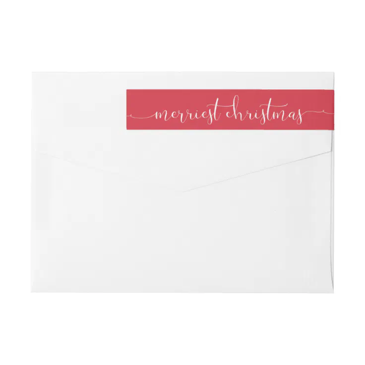 Custom Color Merriest Christmas Wrap Around Labels | Zazzle