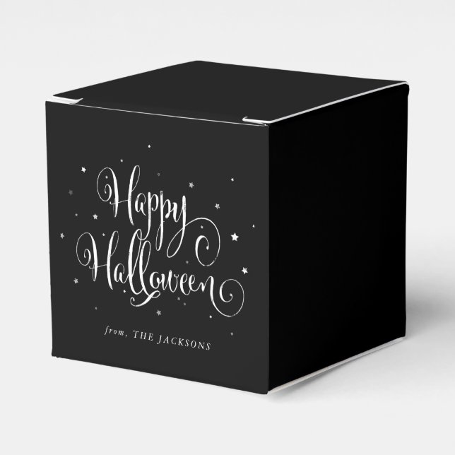Custom Color+ Message Happy Halloween Favor Box (Front Side)