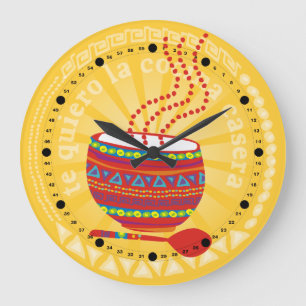 Custom color Mexican food bowl kitchen clock