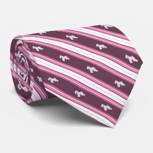 Custom Color Miniature Schnauzer Terrier Striped Neck Tie