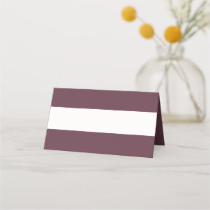 Custom Color Minimal Stripe Plum Purple Place Card