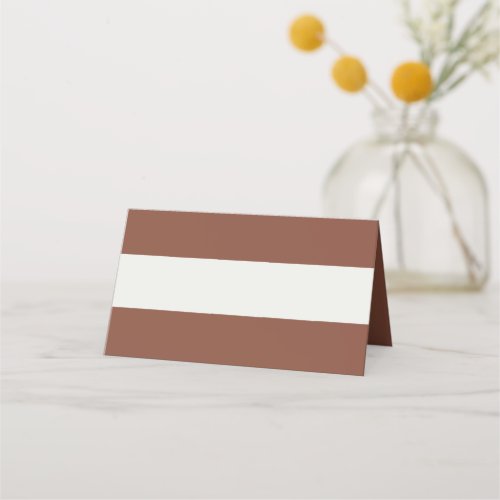 Custom Color Minimal Stripe  Terracotta  Place Card