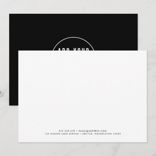 Custom Color Minimalist Modern Add Logo Business Note Card