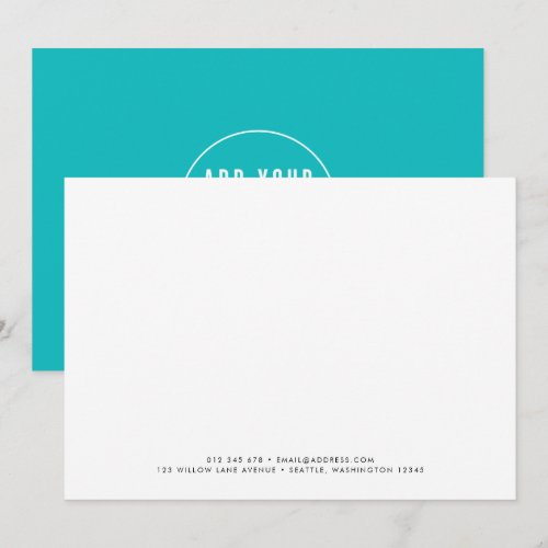Custom Color Minimalist Modern Add Logo Business Note Card