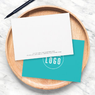 Custom Color Minimalist Modern Add Logo Business Note Card