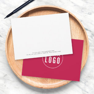 Custom Color Minimalist Modern Add Logo Business Note Card
