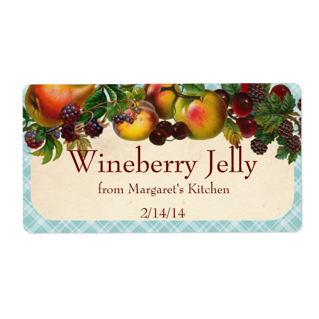 Custom color mixed fruit canning label polka dot (Front)