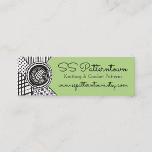Custom color mixed patterns yarn knitting crochet mini business card