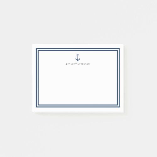 Custom Color Modern Classic Anchor Personalized Post_it Notes