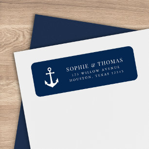 Custom Color Modern Classic Anchor Return Address Label